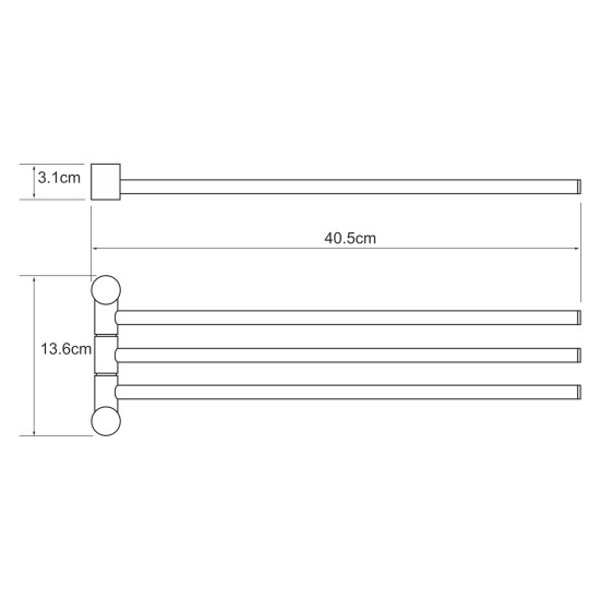 Купить WK Держатель д/полотенец 3-й поворотный, бронза в магазине 1stСантехника от производителя Wasser Kraft