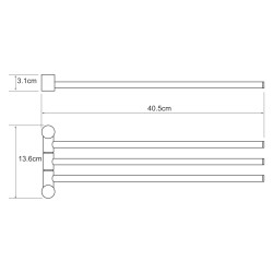 WK Держатель д/полотенец 3-й поворотный, бронза
