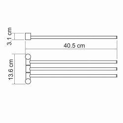 WK Держатель д/полотенец 3-й поворотный, хром