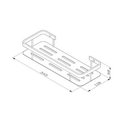 AM.PM Sense L Полка для душа прямая металл, черная матовая
