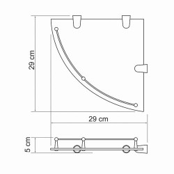 WK Полка стеклянная с ограничителем угловая