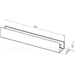 Aquanet Магнум Полка прямая 70/12 см., сталь, черная матовая