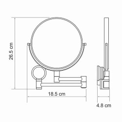 WK Зеркало-гармошка косметическое двухстороннее латунь