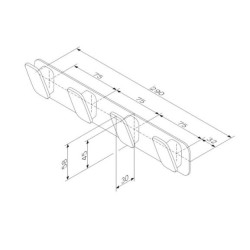 AM.PM Inspire 2.0 Крючок четверной д/полотенец, хром