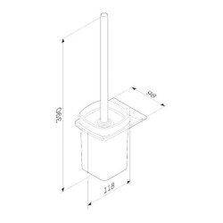 AM.PM Inspire 2.0 Ерш стеклянный настенный, черный матовый