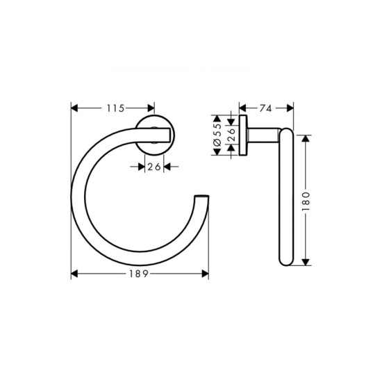 Купить Hansgrohe Logis Universal Полотенцедержатель в форме кольца в магазине 1stСантехника от производителя Hansgrohe