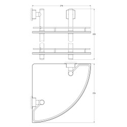 FBS ESPERADO Полка угловая 2-х ярусная 28 см матовый хрусталь