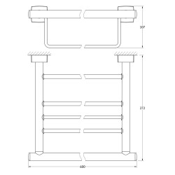 FBS ESPERADO Полка для полотенец 60 см латунь