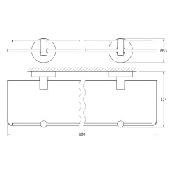 ARTWELLE HARMONIE Полка стеклянная 60 см., хром