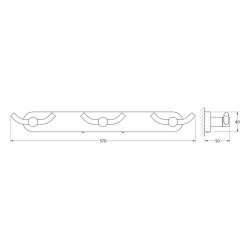 ARTWELLE HARMONIE Планка с тремя двойными крючками, хром