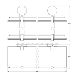 ARTWELLE HARMONIE Полка стеклянная двойная 40 см., хром