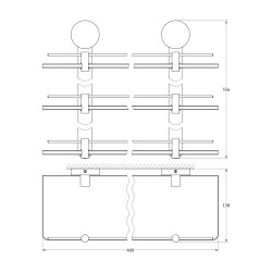 ARTWELLE HARMONIE Полка стеклянная тройная 40 см., хром