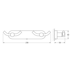 ARTWELLE HARMONIE Планка с двумя двойными крючками, хром