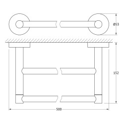 ARTWELLE HARMONIE Держатель для полотенец двойной 50 см., хром