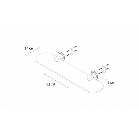 Купить FIXSEN Antik Полка стеклянная прямая 52 см, бронза в магазине 1stСантехника от производителя Fixsen