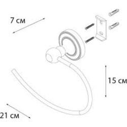 FIXSEN Antik Полотенцедержатель полукольцо, бронза