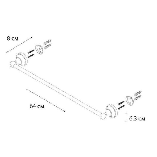 Купить FIXSEN Bogema Полотенцедержатель одинарный 64 см, хром в магазине 1stСантехника от производителя Fixsen