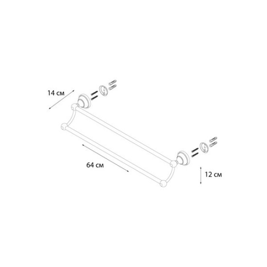 Купить FIXSEN Bogema Полотенцедержатель двойной 64 см, хром в магазине 1stСантехника от производителя Fixsen