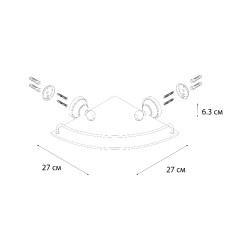 FIXSEN Bogema Полка стеклянная угловая, хром