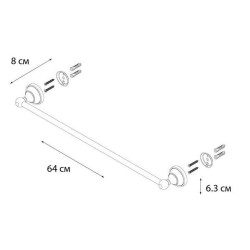 FIXSEN Bogema Полотенцедержатель одинарный 64 см, хром