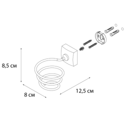 FIXSEN Kvadro Держатель д/фена маленький, хром