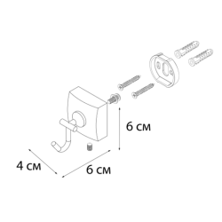 FIXSEN Kvadro Крючок одинарный, хром