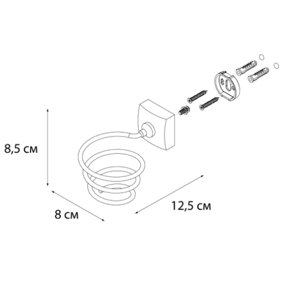 Купить FIXSEN Kvadro Держатель д/фена маленький, хром в магазине 1stСантехника от производителя Fixsen