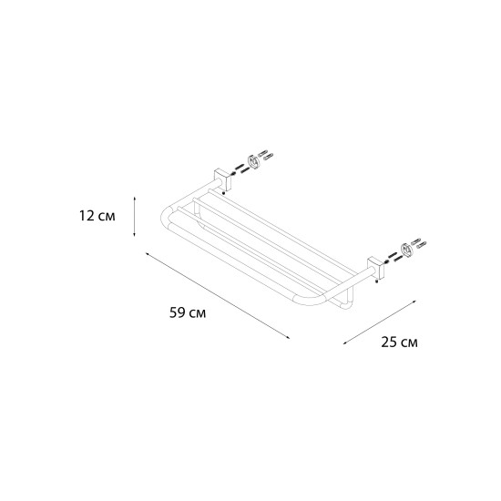 Купить FIXSEN Kvadro Полка д/полотенец 59 см, хром в магазине 1stСантехника от производителя Fixsen