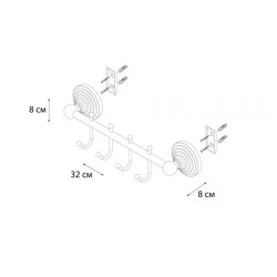 FIXSEN RETRO Планка 4 крючка, бронза