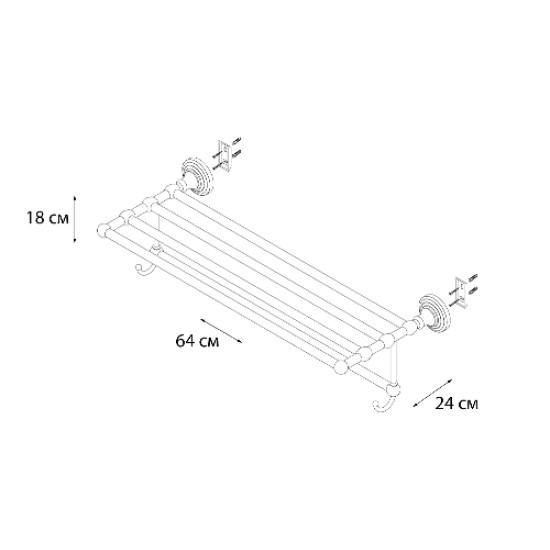 Купить FIXSEN RETRO Полка для полотенец 64 см, бронза в магазине 1stСантехника от производителя Fixsen