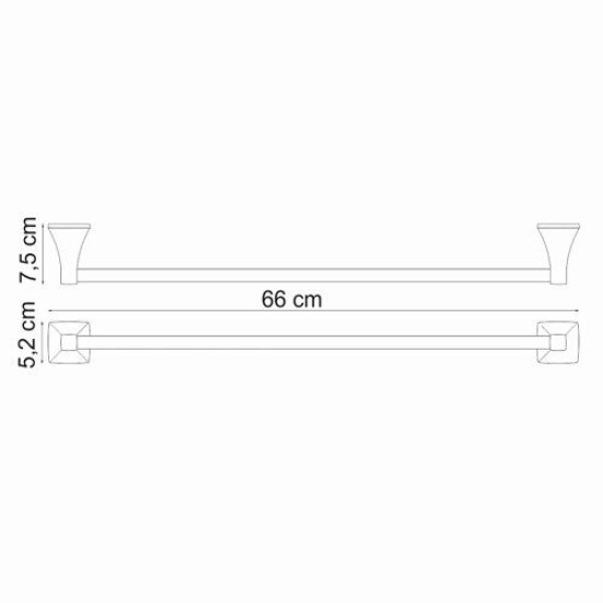 Купить WK 2500 Штанга для полотенец 66 см., хром в магазине 1stСантехника от производителя Wasser Kraft