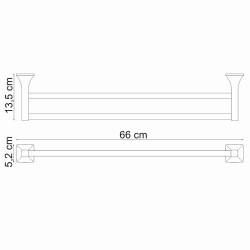 WK 2500 Штанга для полотенец двойная 66 см., хром