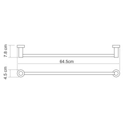 WK 9400 Штанга для полотенец 65 см. латунь