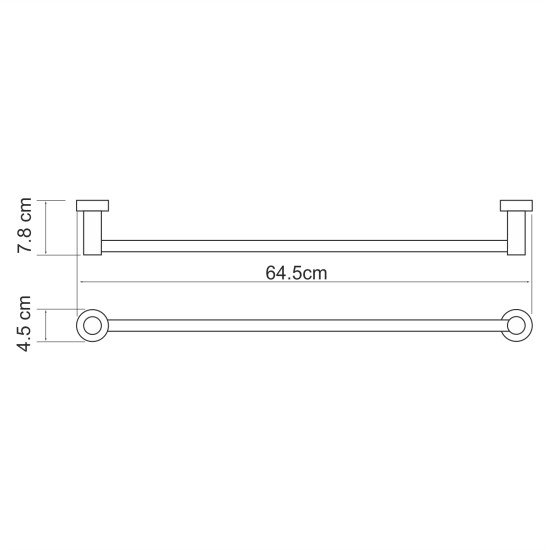 Купить WK 9400 Штанга для полотенец 65 см. латунь в магазине 1stСантехника от производителя Wasser Kraft