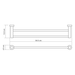 WK 9400 Штанга для полотенец двойная 65 см. латунь