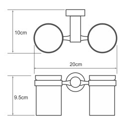 WK 9400 Держатель со стаканоми двойной (прозрачное стекло)