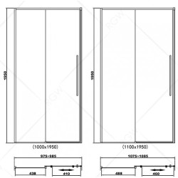 RGW Stilvol SV-12 B Дверь в нишу120/195, стекло с покрытием Easy Clean,профиль чёрный матовый