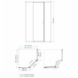 WK Naab Душевой уголок 900/900/2000 мм, пятиугольный, хром