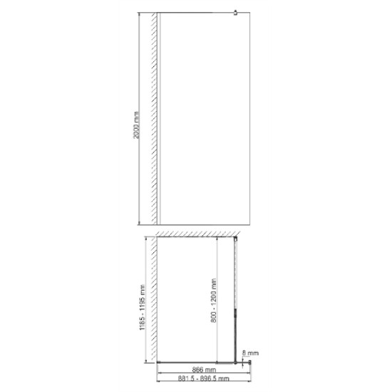 Купить WK  Abens 20W Душевая перегородка 90/200 см, чёрный матовый в магазине 1stСантехника от производителя Wasser Kraft