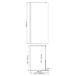 WK  Abens 20W Душевая перегородка 90/200 см, чёрный матовый