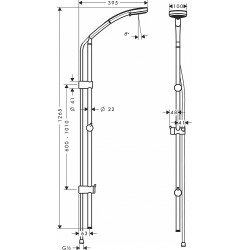 HANSGROHE Croma 100 Multi/Unica Reno Lift  душевой гарнитур H105, хром