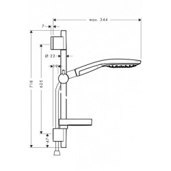 HANSGROHE Raindance Select S 150 3 jet/ Unica S Puro душевой гарнитур H65, хром/белый