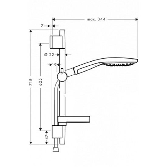 Купить HANSGROHE Raindance Select S 150 3 jet/ Unica S Puro душевой гарнитур H65, хром/белый в магазине 1stСантехника от производителя Hansgrohe