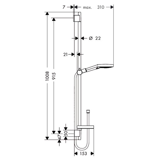 Купить HANSGROHE Raindance Select S 120 3jet/Unica душевой гарнитур H90, хром в магазине 1stСантехника от производителя Hansgrohe