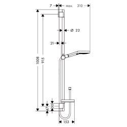 HANSGROHE Raindance Select S 120 3jet/Unica душевой гарнитур H90, хром