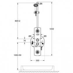 GROHE Aguatower 1000 душевая панель