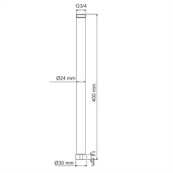 WK Удлинитель для душевого комплекта 3/4-400 мм, хром