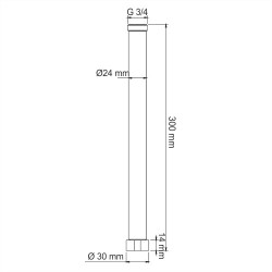 WK Удлинитель для душевого комплекта 3/4-300 мм, хром