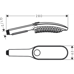 HANSGROHE 150 3jet Душ для собак с массажной струей, черный матовый