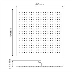 WK Верхний душ 40/40 нержавеющая сталь, квадрат, хром